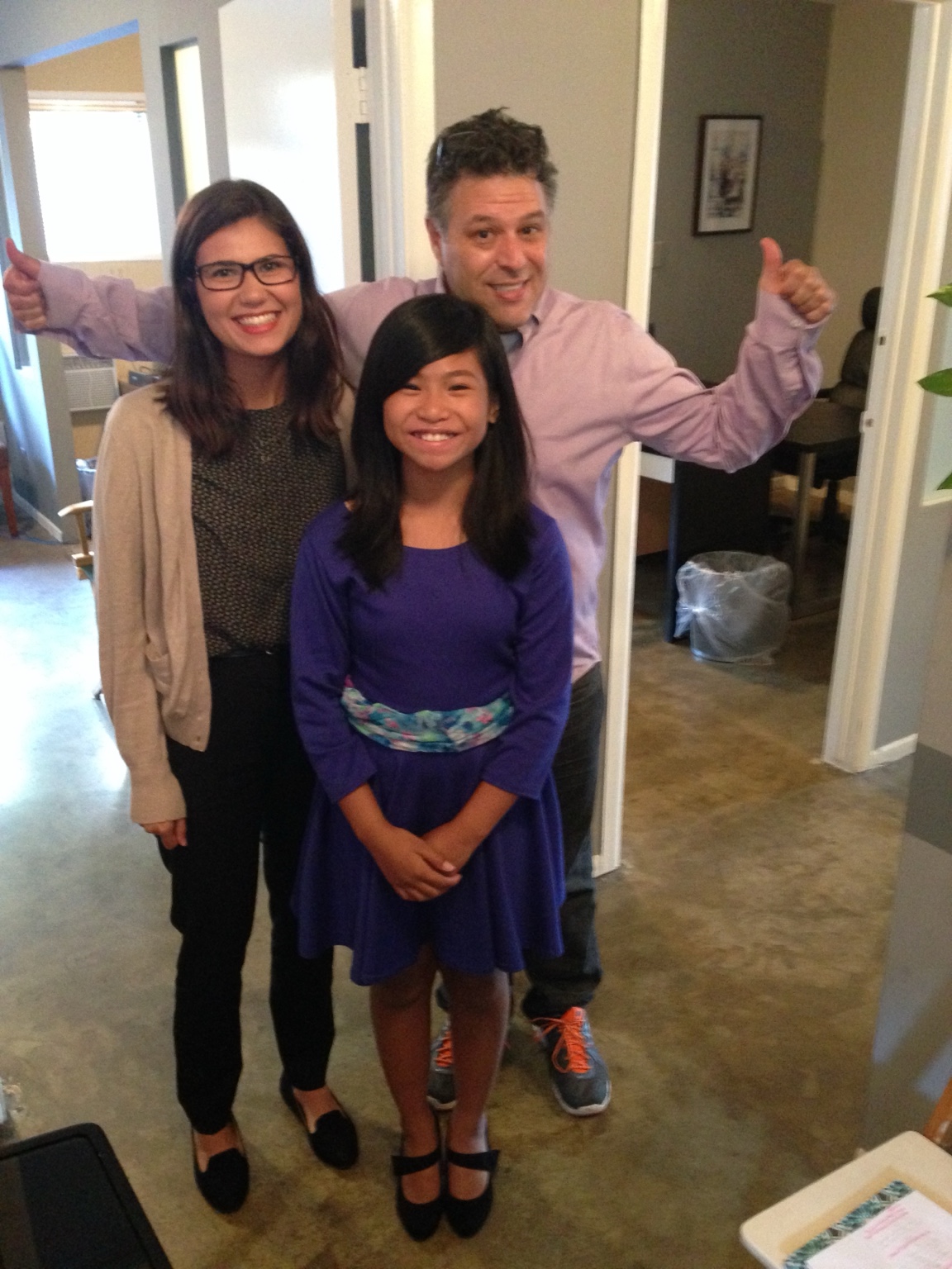 Geordie with TJ Stein, Geordie’s talent manager at Stein Entertainment, during the Los Angeles acting season.